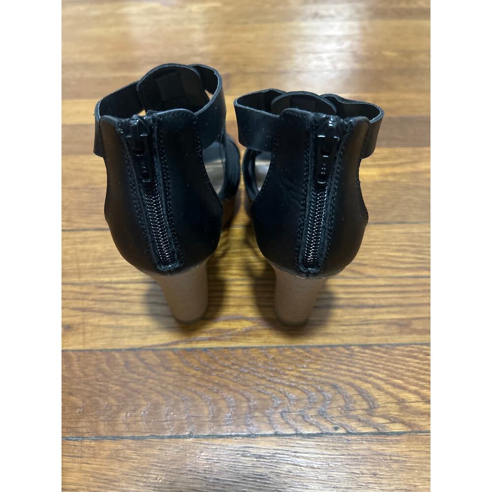 American Eagle Caged Black 3 Inch Wedge Shoes 5M - Picture 4 of 6